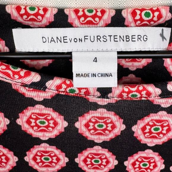 DVF 100% Silk Zoe Wrap Dress Womens 4 Jersey Knit Retro Work Business Casual - Picture 5 of 15